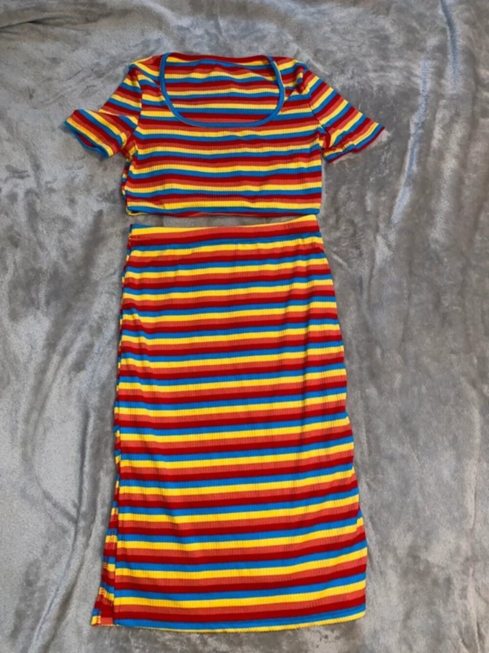 Rainbow striped outfit